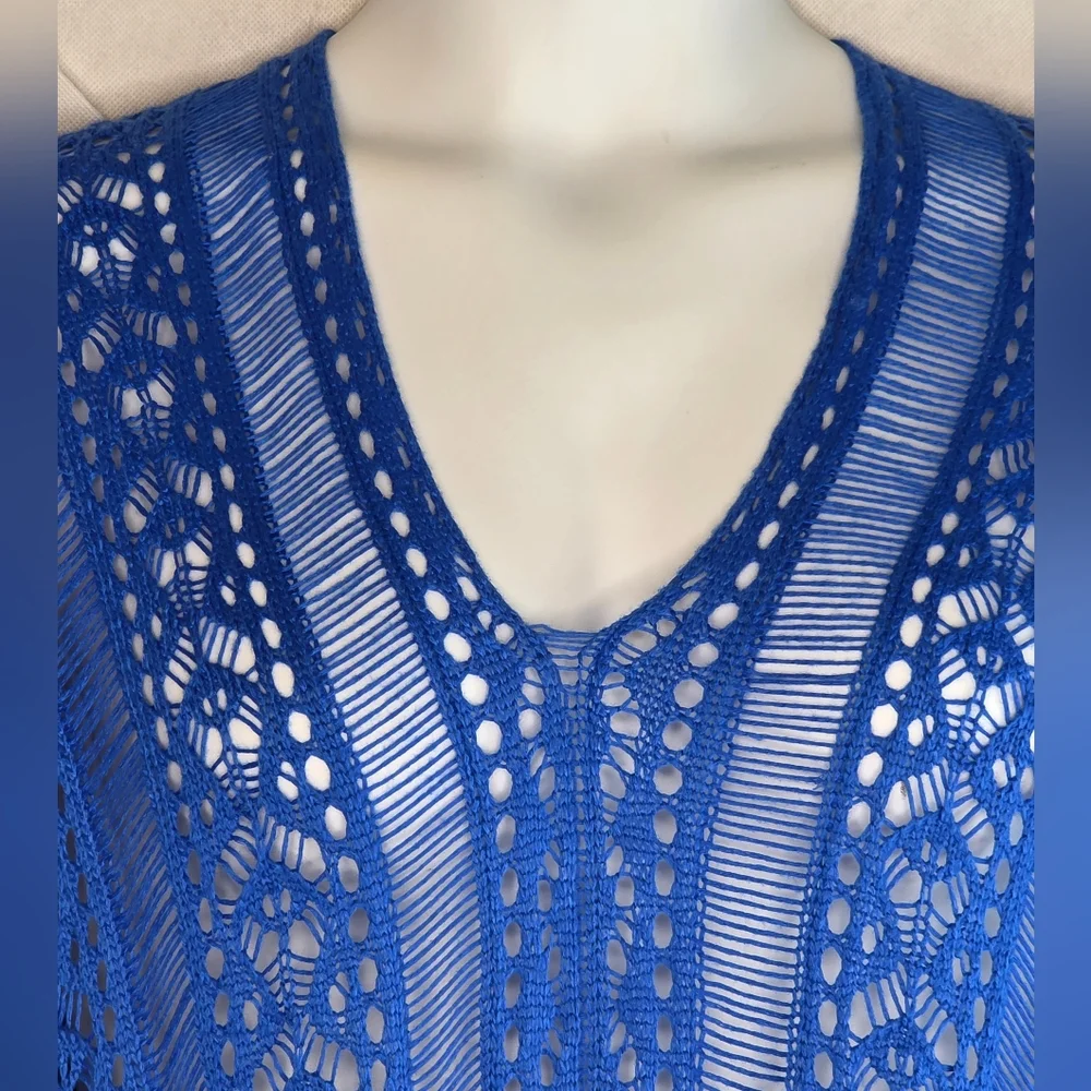 Amazon Blue Crochet Swim Cover Size 1X Or 